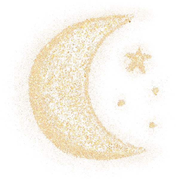 Gold Glitter Moon Stars